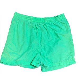 Vintage 90s Streetwear Energie Neon Green Nylon Boxer style Shorts medium